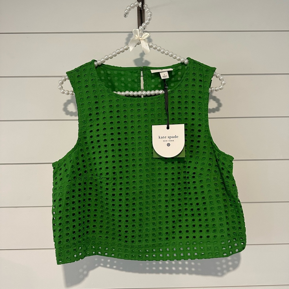 Kate Spade Green Eyelet Women's Top